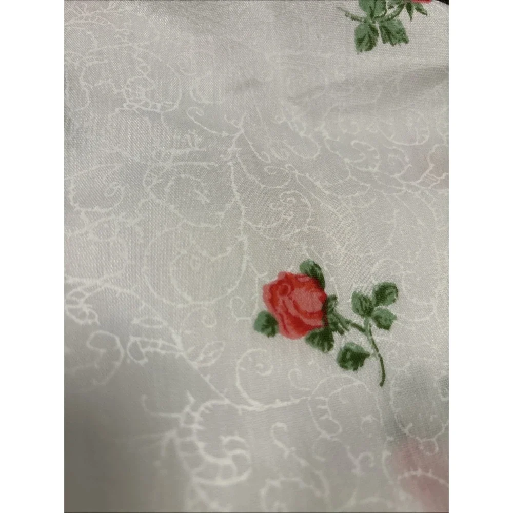 VTG Thomaston New Era‎ Pink Roses Full Size Flat & Fitted Bed Sheets No Iron